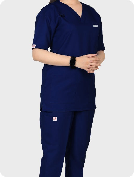 Navy Blue Wrinkle Free Unisex Scrubs