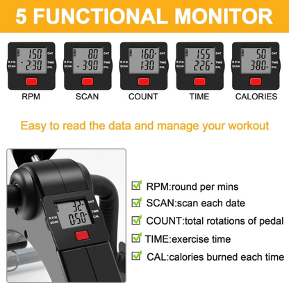 Digital Exercise Pedal Cycle | Portable Pedal Exerciser | Digital Display Monitor | Arm & Leg Workout Machine | Compact Fitness Equipment for Home, Office & Physical Therapy | Adjustable Resistance | Low Impact Exercise Bike By AIMS MART