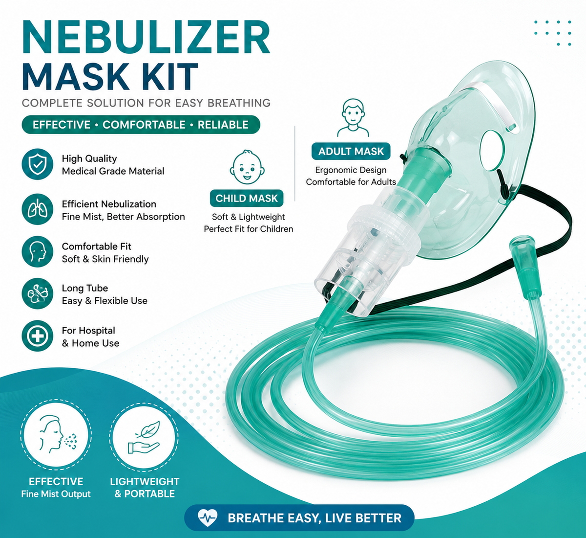 Nebulizer mask kit adult & child