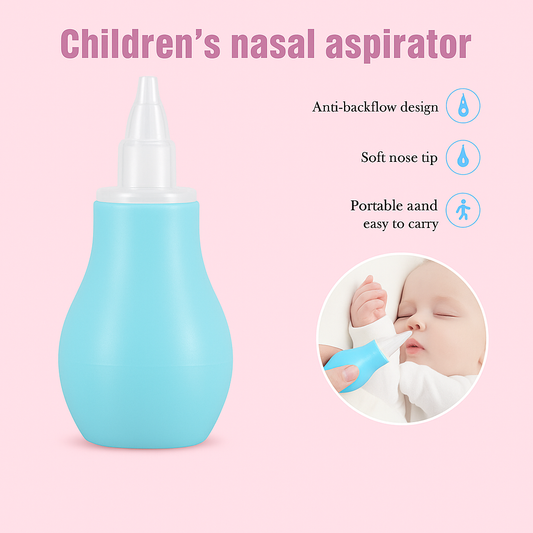 Baby Nasal Aspirator Newborn Nose Cleaner Baby Care Tool PP Safety Silicone Tip Removable Easy to Clean Anti-backflow Design Elastic Nasal Suction Pump