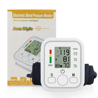 Digital Blood Pressure Monitor with USB Power Supply – Automatic BP Apparatus, Home Use Blood Pressure Measuring Device, Accurate Arm BP Monitor (No Voice Function)