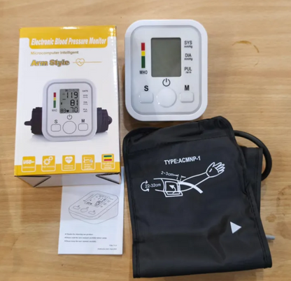 Digital Blood Pressure Monitor with USB Power Supply – Automatic BP Apparatus, Home Use Blood Pressure Measuring Device, Accurate Arm BP Monitor (No Voice Function)