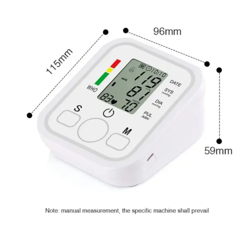 Digital Blood Pressure Monitor with USB Power Supply – Automatic BP Apparatus, Home Use Blood Pressure Measuring Device, Accurate Arm BP Monitor (No Voice Function)
