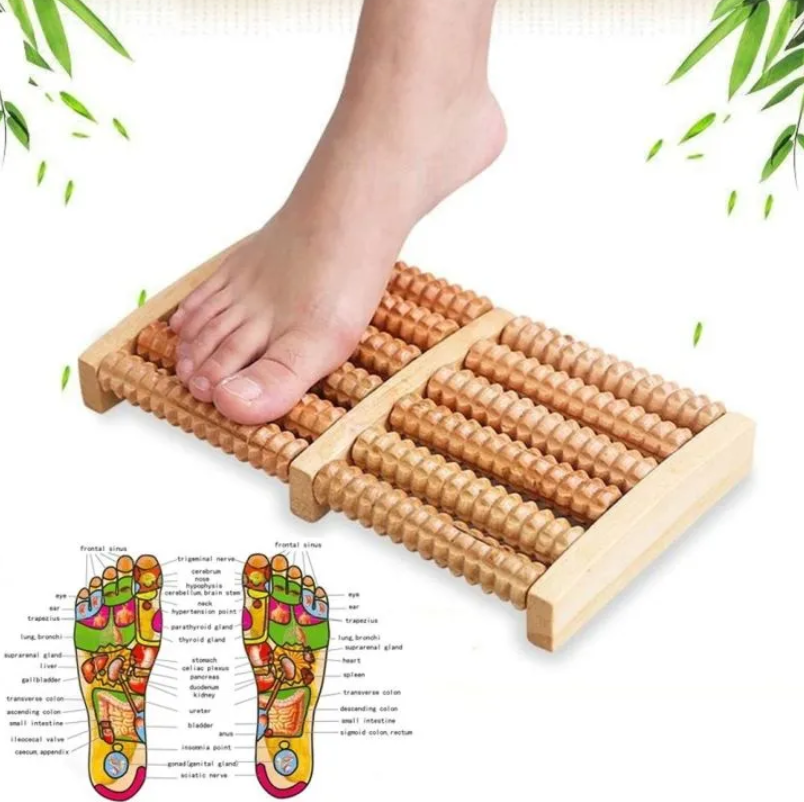 Wooden Foot Roller Massager Manual Foot Massage Roller Relaxing Foot Massage Tool Wooden