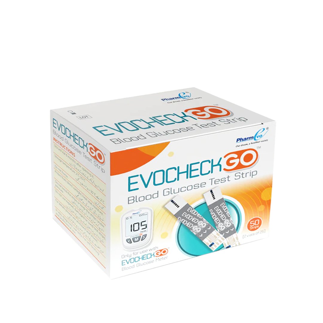 EvoCheck Go Blood Glucose Test Strips, 50 Ct