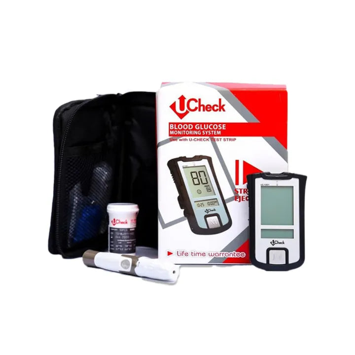 U check Blood glucose monitor, with 10 strips and 10 lancets