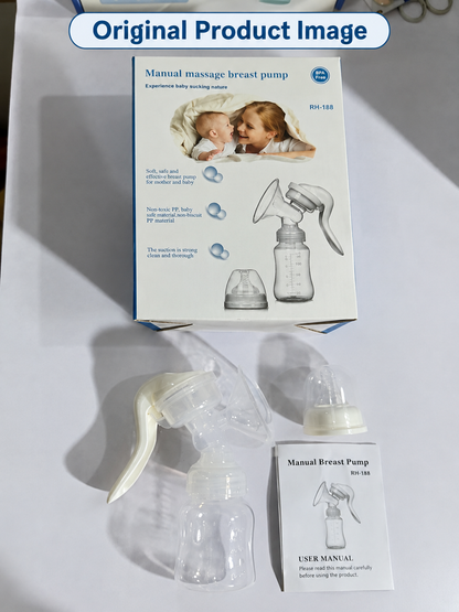 Portable Manual Breast Pump | Hand Breastfeeding Milk Pump with Feeding Bottle